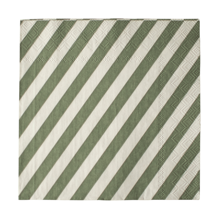 Stripe paper napkin 33x33 cm 20-pack - Green - DBKD