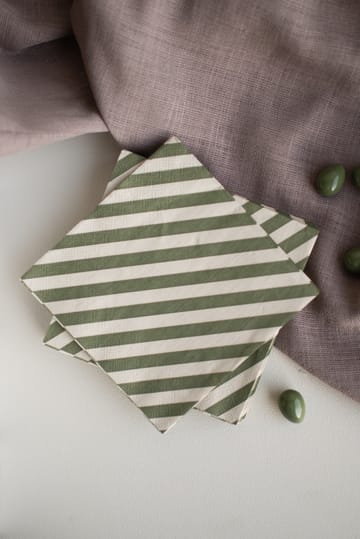 Stripe paper napkin 33x33 cm 20-pack - Green - DBKD