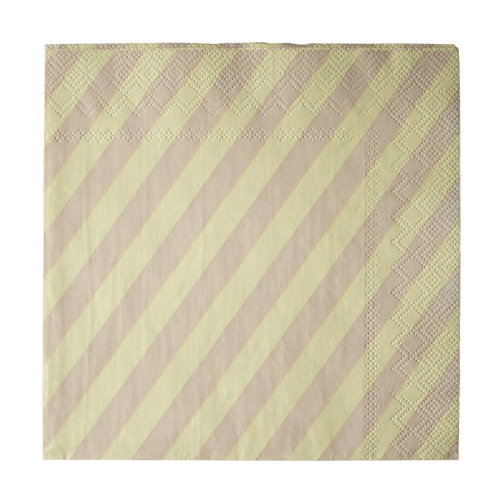 Stripe paper napkin 33x33 cm 20-pack - Yellow - DBKD