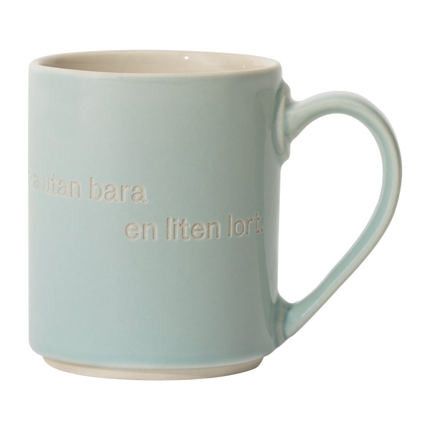 Design House Stockholm Astrid Lindgren mug. annars är man ingen människa Svensk text