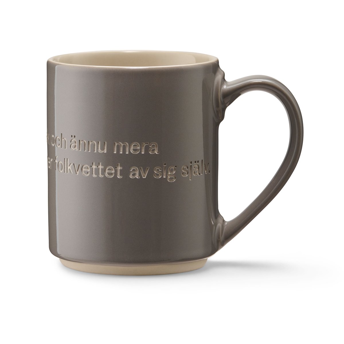 Design House Stockholm Astrid Lindgren mug, Give the children love grey-swedish