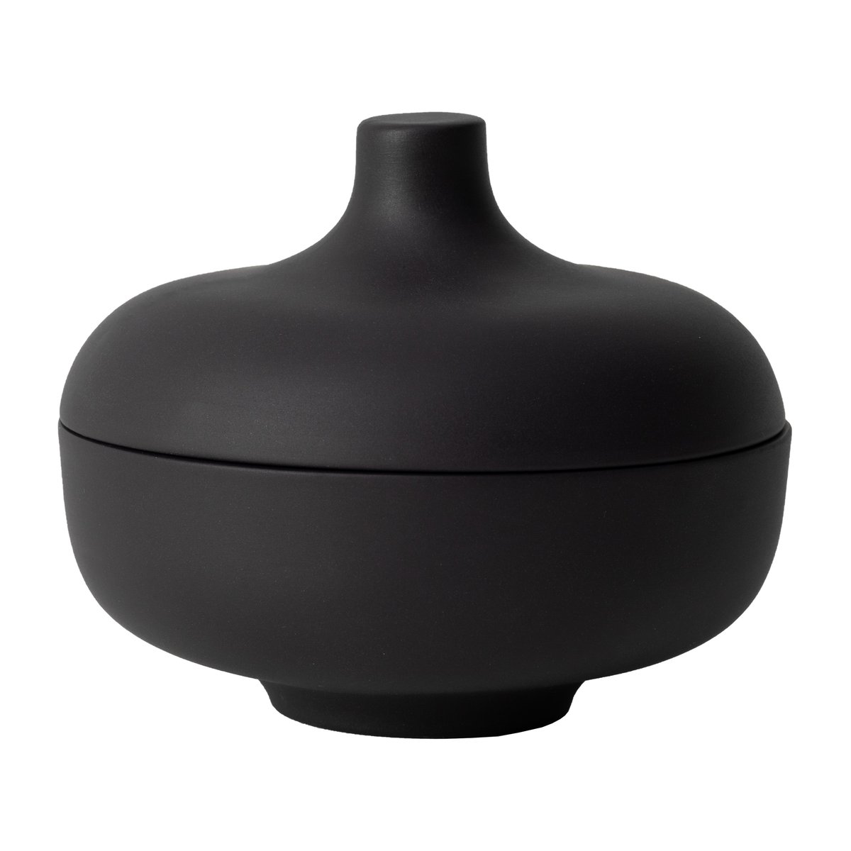 Design House Stockholm Sand bowl with lid M Ø12 cm Black clay