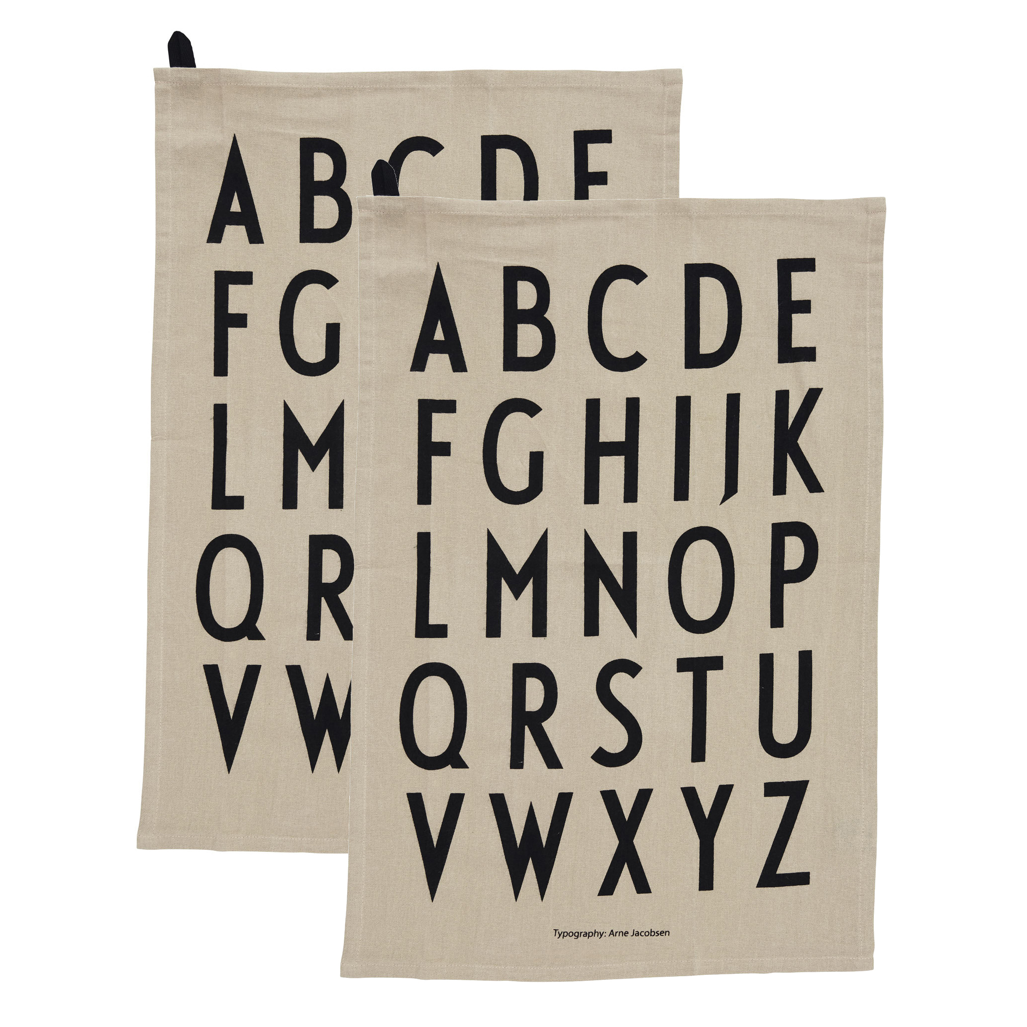 Design Letters - Classic Tea Towel, Black (Set of 2)