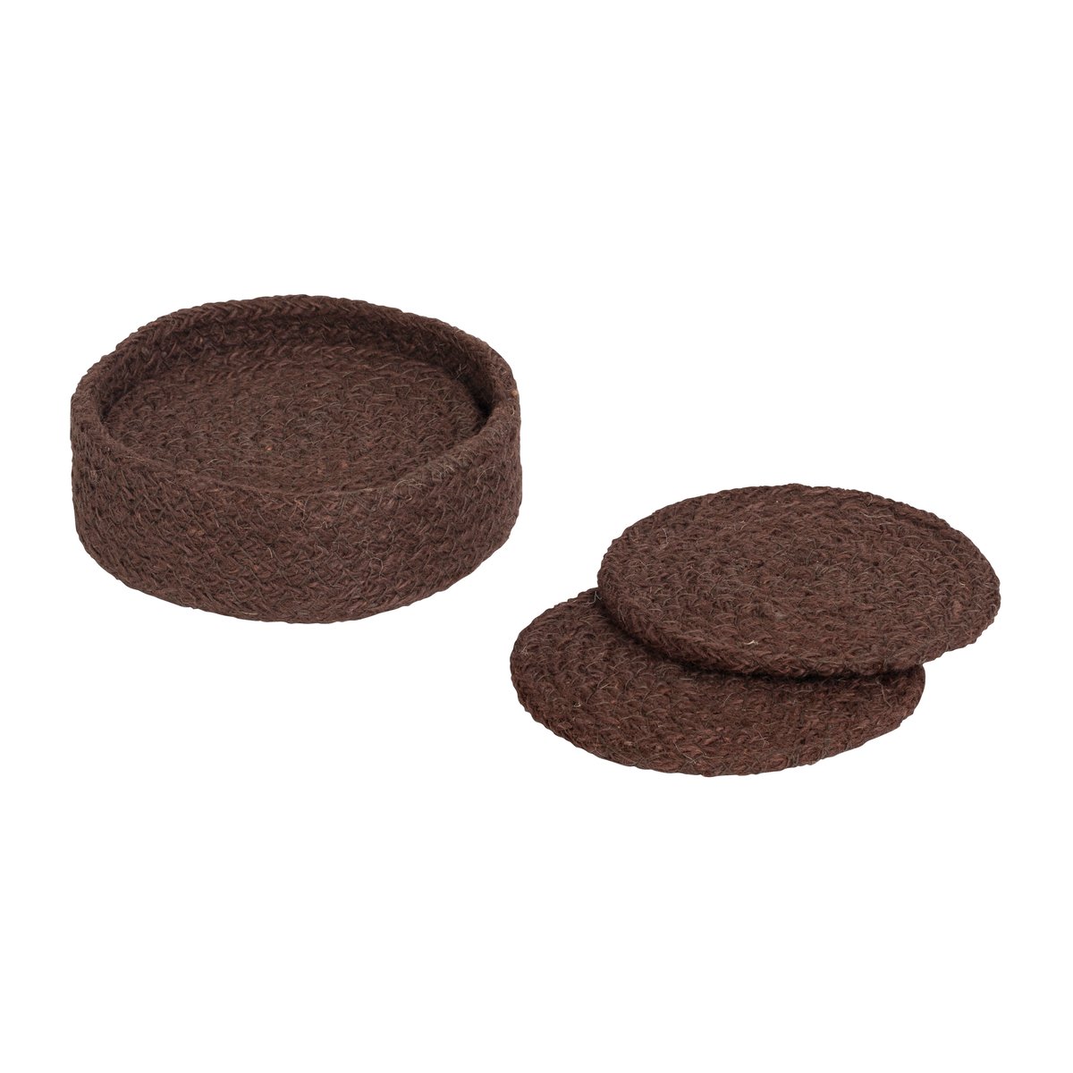 Dixie Ella coaster Ø10.5 cm 6-pack Pure brown | Scandinavian Design | Coasters | Brown