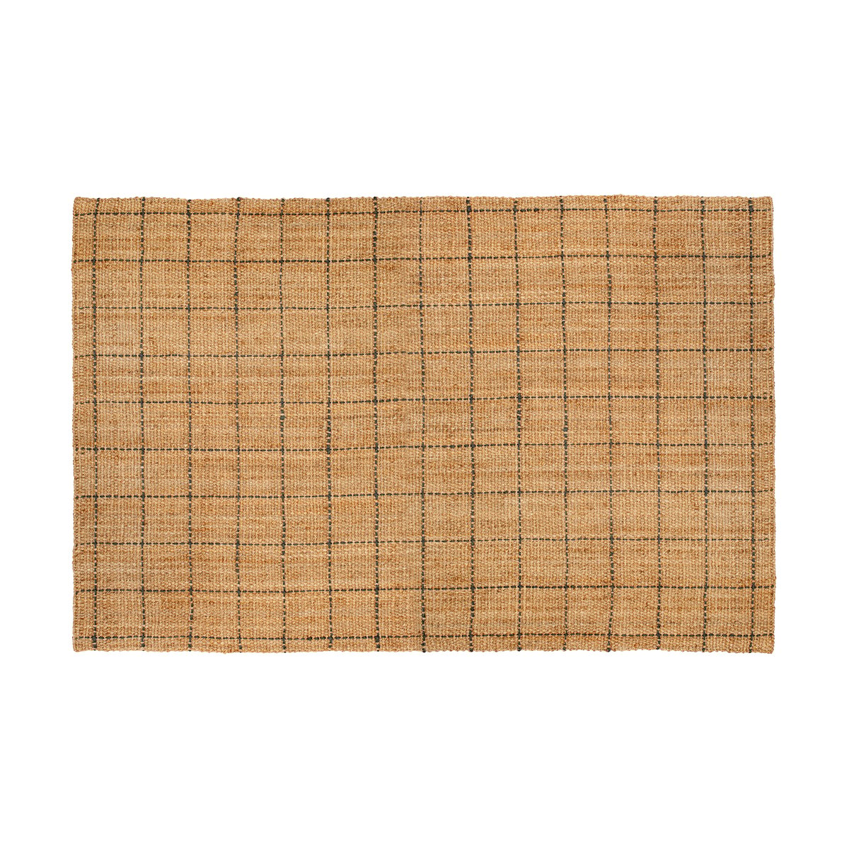 Dixie Freja jute rug checked 190x290 cm Natural-dark Grey