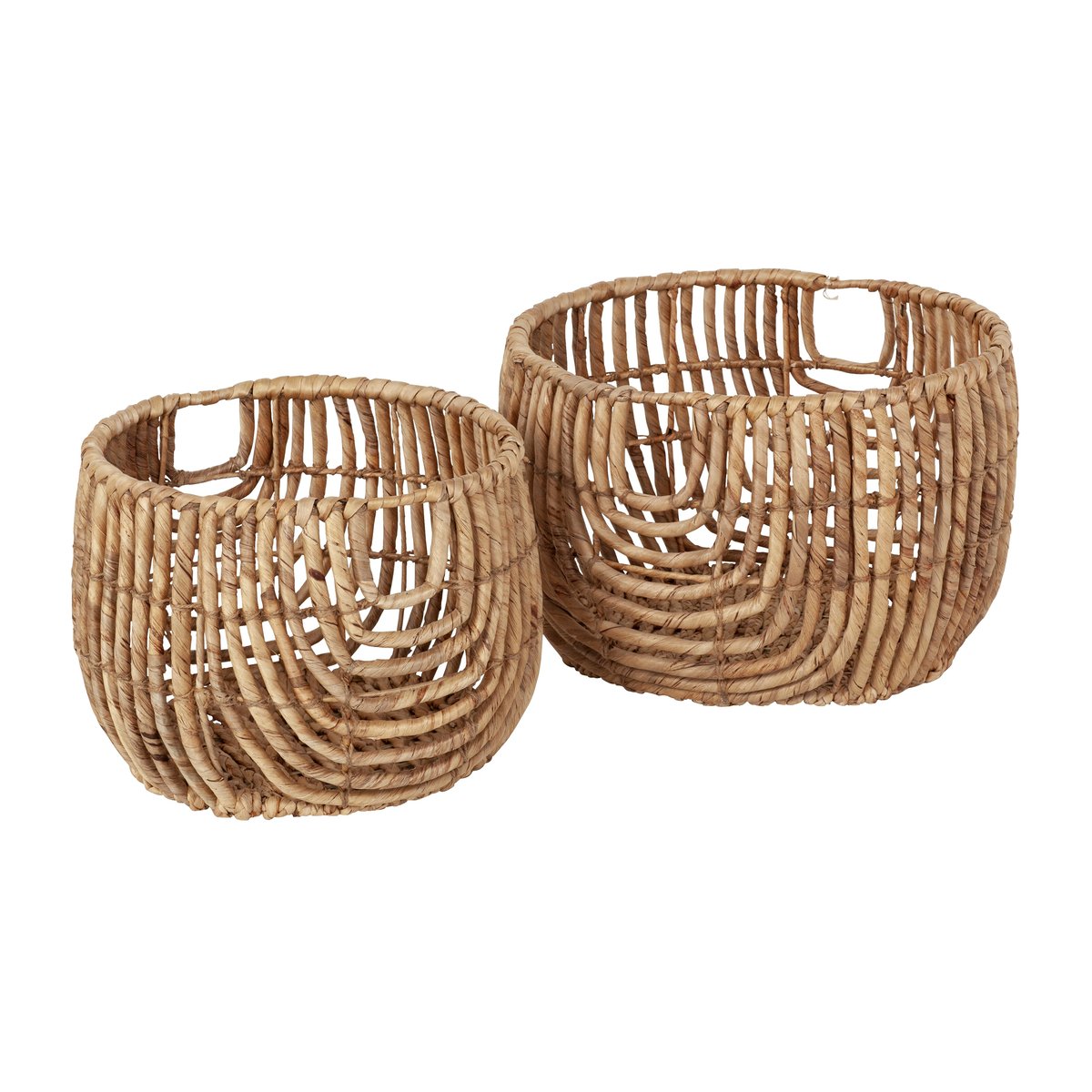 Dixie Lily round open twist basket 2 pieces Natural