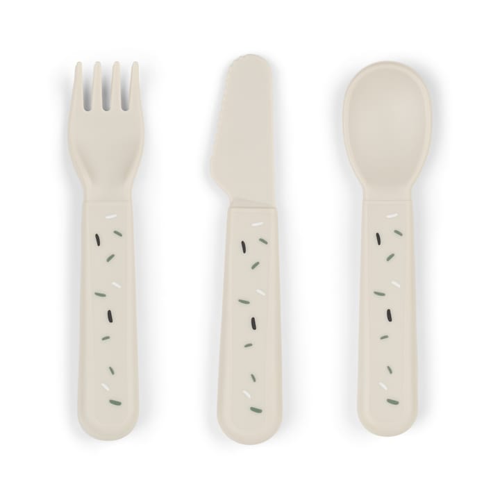 Confetti Foodie Cutlery Set 3 Pieces - Sand - Done by deer