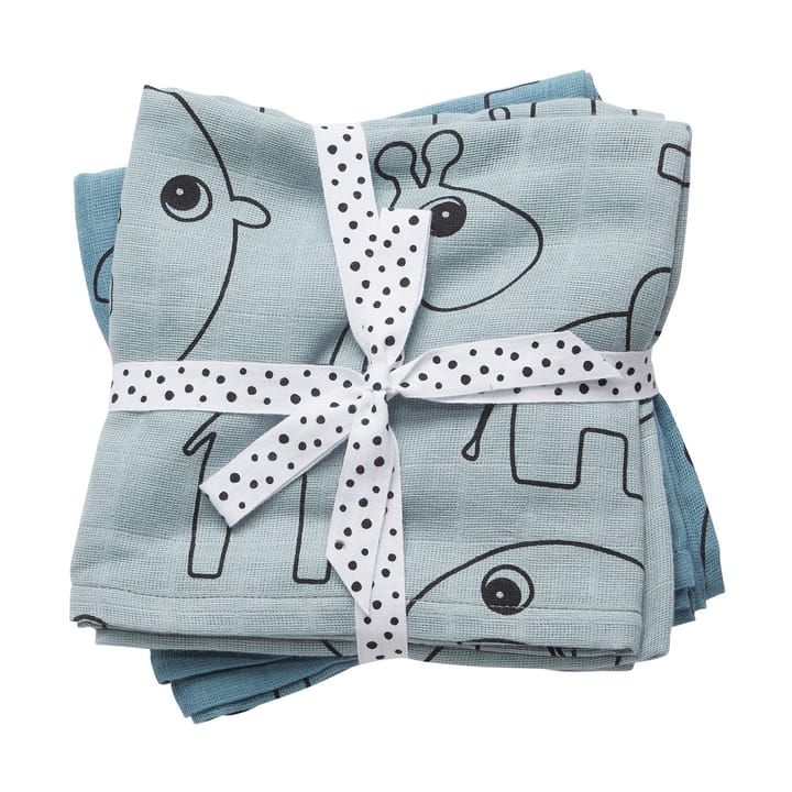 Contour baby blanket 120x120 cm 2-pack, Blue Done by deer