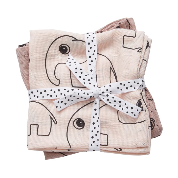 Contour baby blanket 120x120 cm 2-pack - Powder - Done by deer