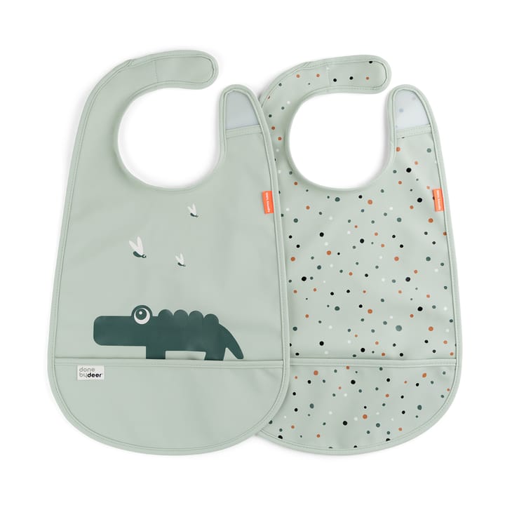 Croco bib with Velcro 2-pack, Green Done by deer