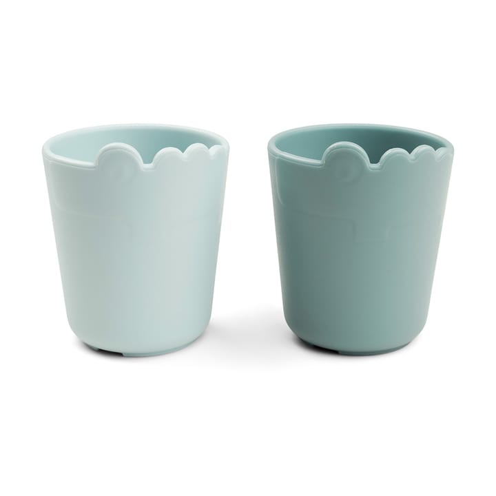 Croco kiddish mini mug 10 cl 2-pack - Blue - Done by deer