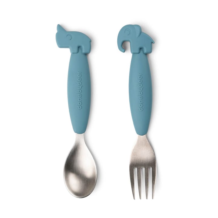 Deer Friends Easy-grip cutlery set 2 pieces, Blue Done by deer