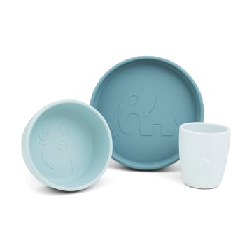 Deer Friends Stick&Stay kids dinner set 3 pieces - Blue - Done by deer