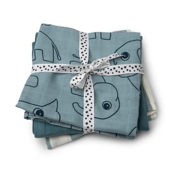 Deer Friends washcloth 3-pack - Blue - Done by deer