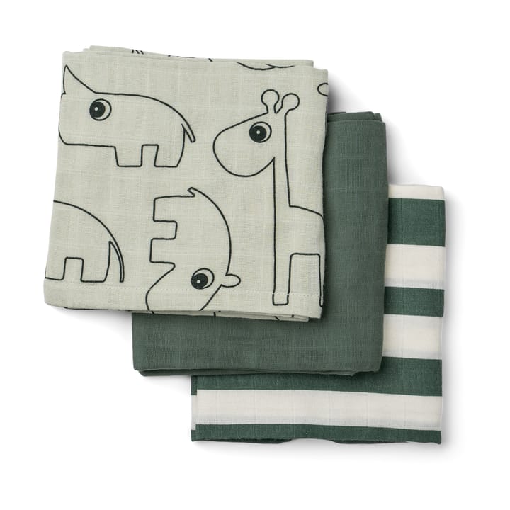 Deer Friends washcloth 3-pack - Green - Done by deer