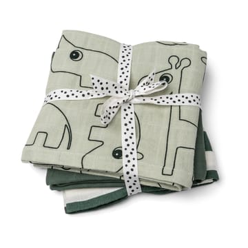 Deer Friends washcloth 3-pack - Green - Done by deer