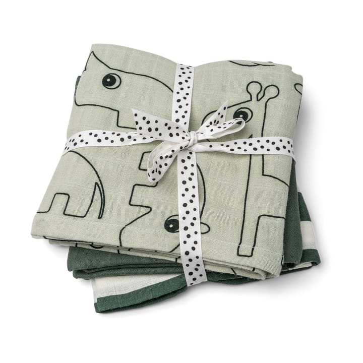 Deer Friends washcloth 3-pack, Green Done by deer