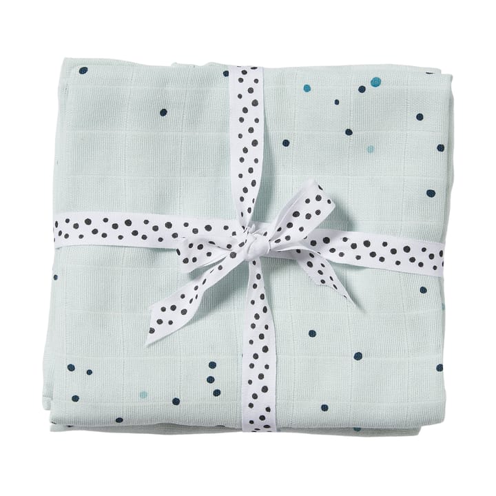 Dreamy Dots baby blanket 120x120 cm 2-pack - Blue - Done by deer