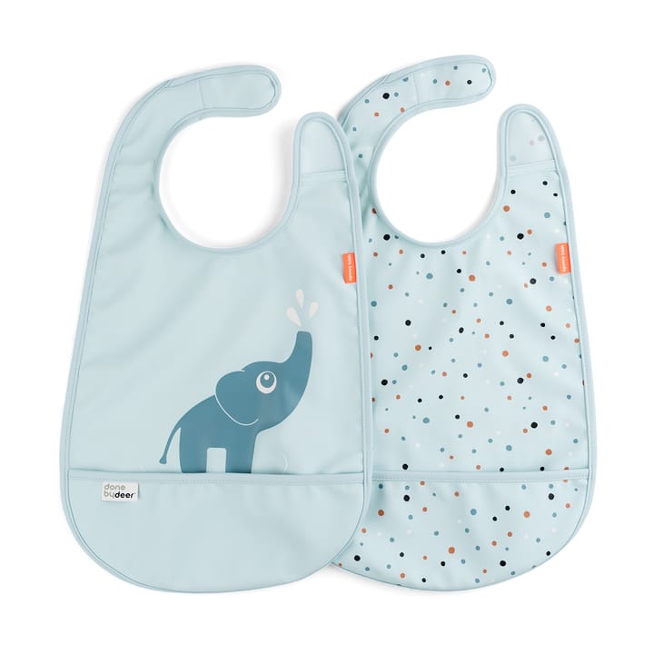 Elphee bib with velcro 2-pack - Blue - Done by deer