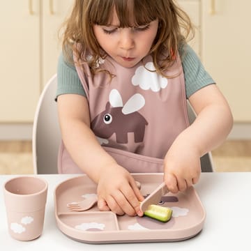 Happy Clouds foodie children's plate 18x22 cm - Powder - Done by deer