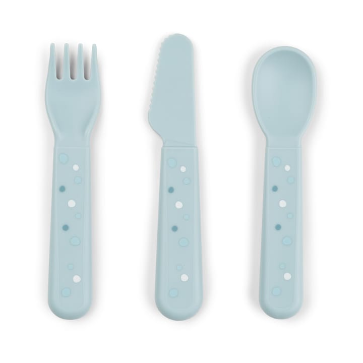 Happy Dots foodie cutlery set 3 pieces, Blue Done by deer