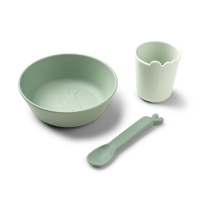 Kiddish first meal dinnerware set 3 parts, Green Done by deer