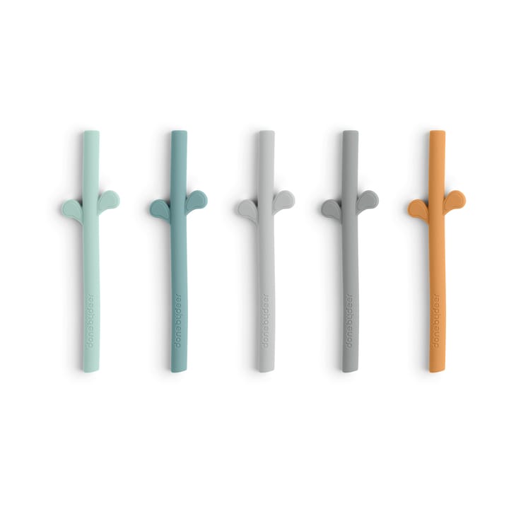 Peekaboo silicone straws 5-pack - Blue - Done by deer