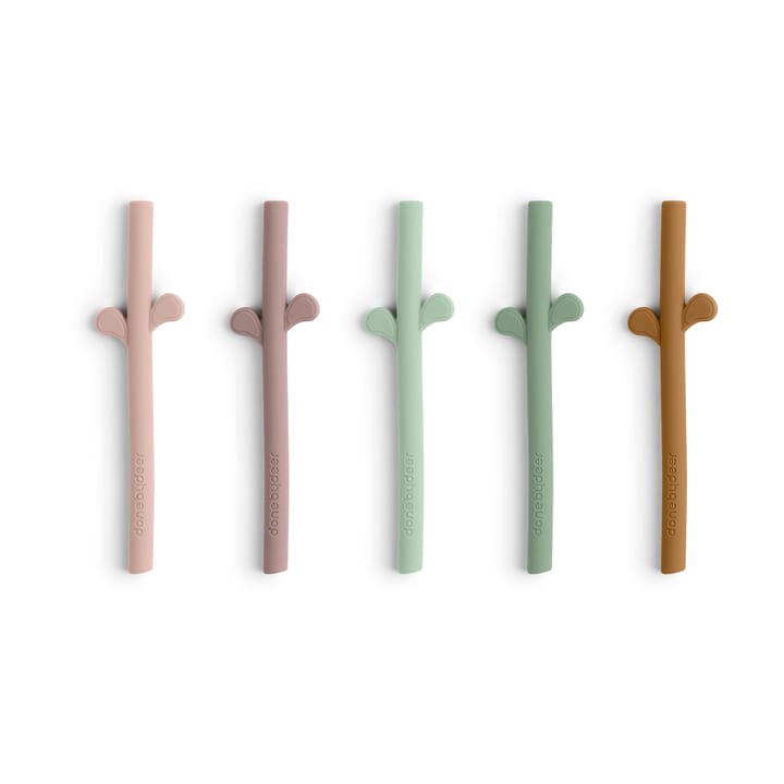 Peekaboo silicone straws 5-pack, Powder Done by deer