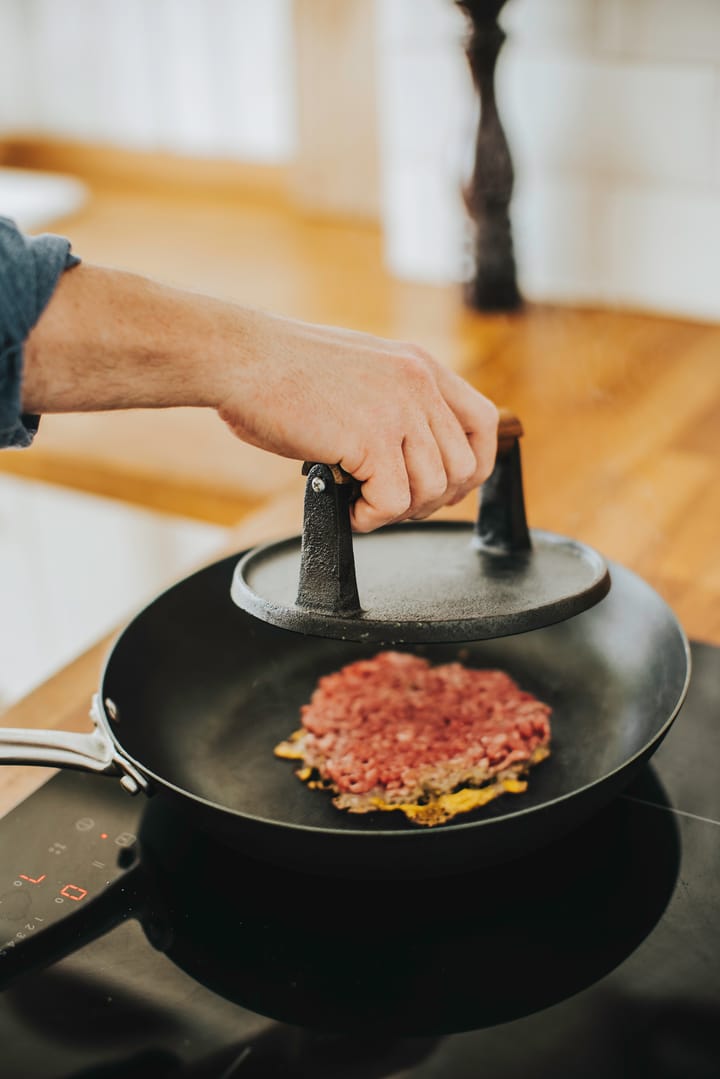 Hally hamburger press Ø17.7 cm, Cast iron-acacia Dorre