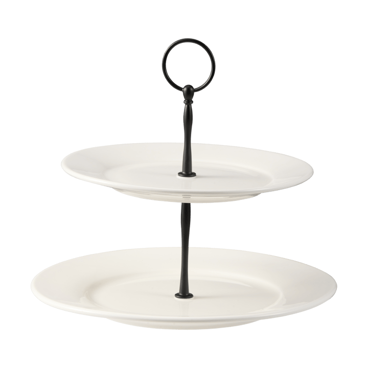 Kafi cake stand 2 tiers porcelain - White - Dorre