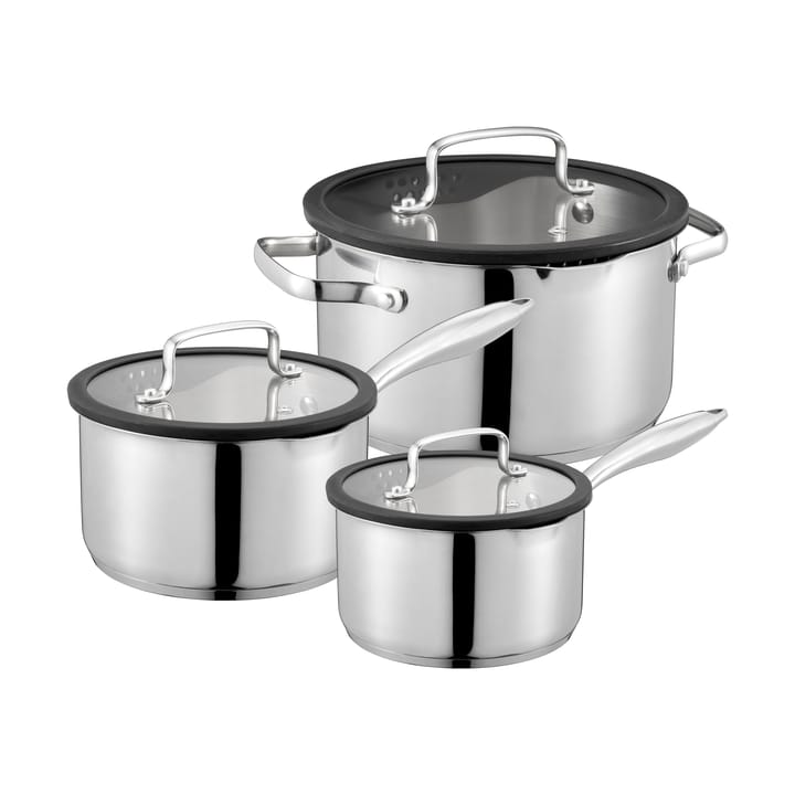 Karla saucepan set 3 pieces - Silver - Dorre