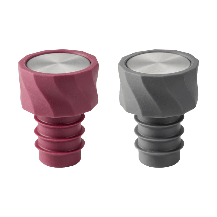 Vivi Wine Stopper 2-Pack 4.5cm - Black-burgundy - Dorre