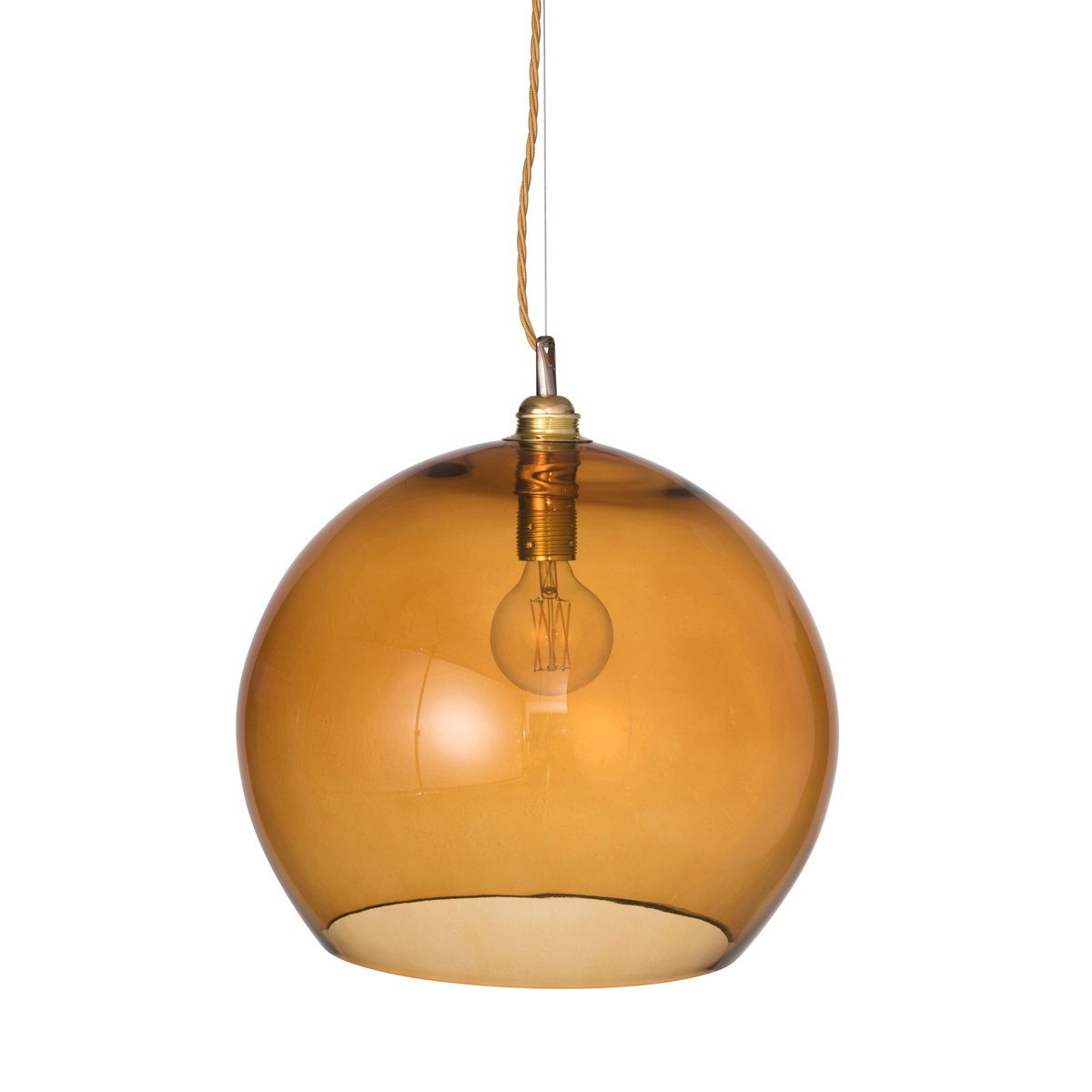 EBB & FLOW Rowan pendant lamp Ø 39 cm toast with gold cord