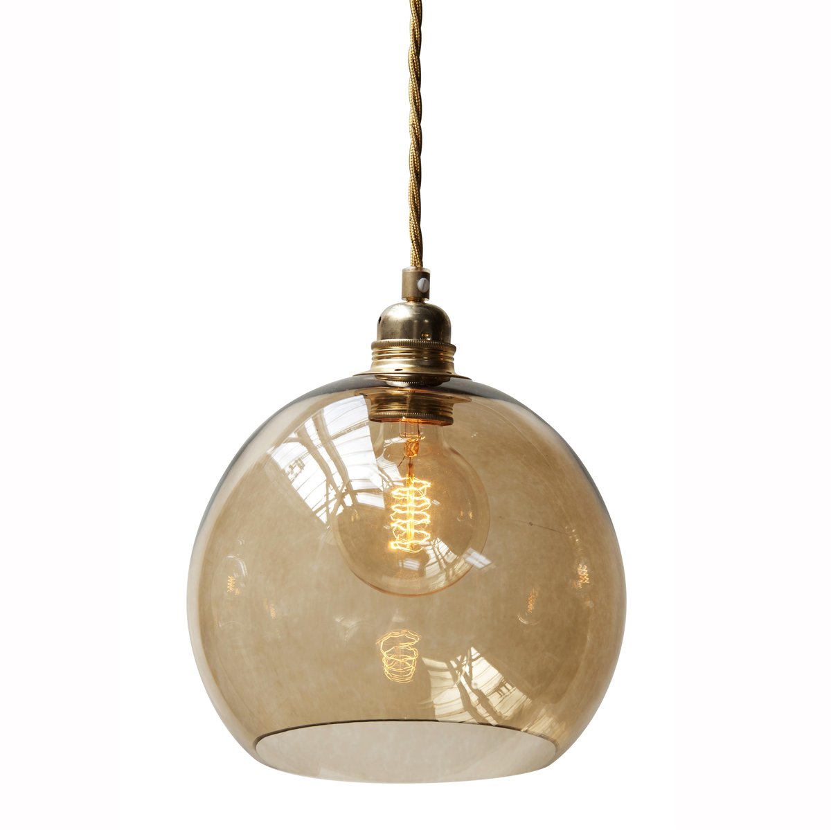 EBB & FLOW Rowan pendant lamp M, Ø 22 cm chestnut brown