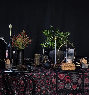 Betty's jul tablecloth 145x250 cm - Red-black - Ekelund Linneväveri