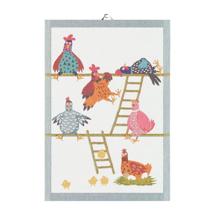 Hen house kitchen towel 35x50 cm, Multi Ekelund Linneväveri