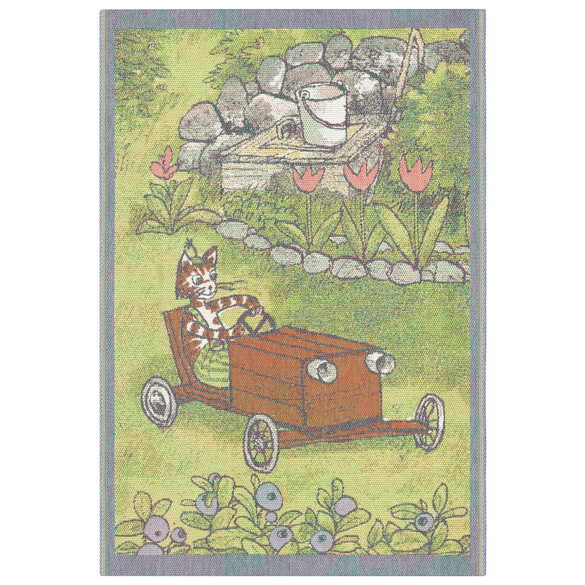 Ekelund Linneväveri Pettson & Findus children's blanket Kit car