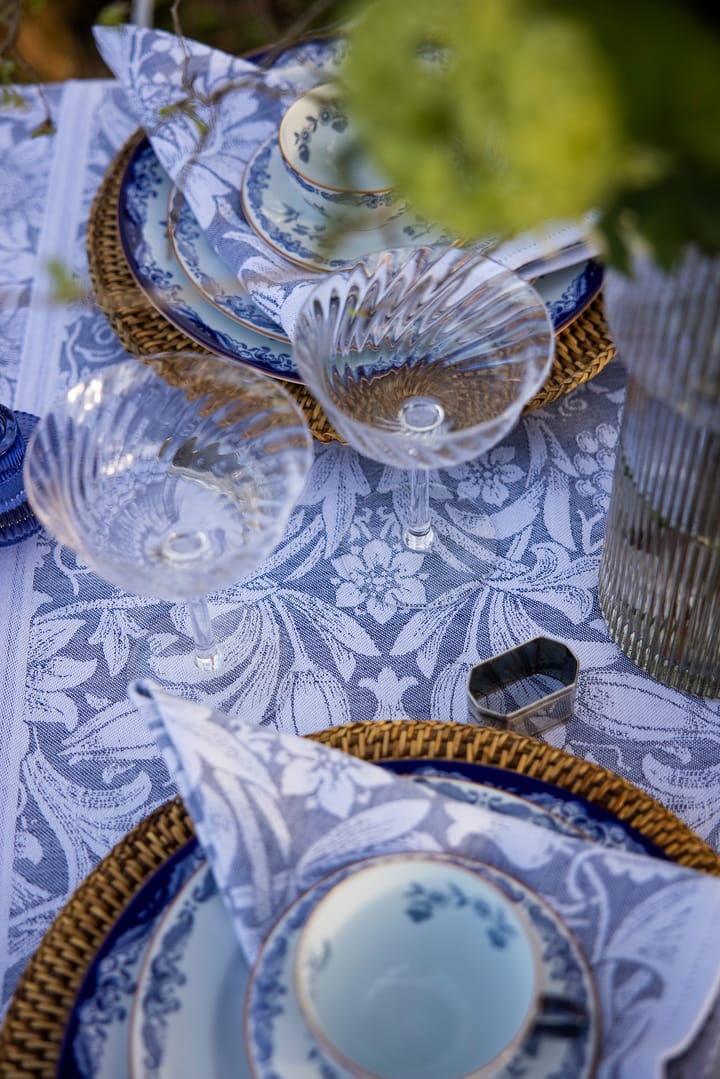 Sunflower table runner 35x140 cm, Blue Ekelund Linneväveri