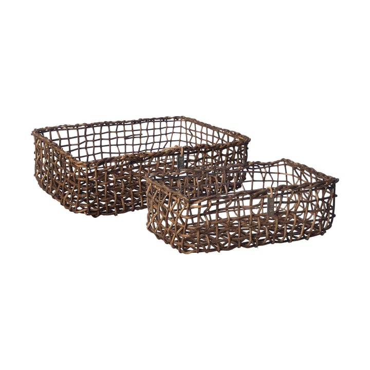 Ernst basket set rectangular 2 pieces - Dark brown - ERNST