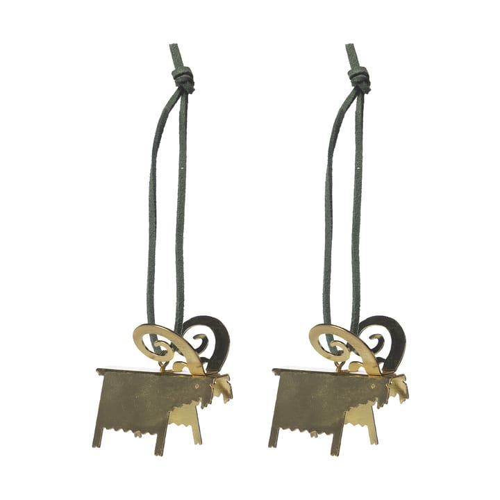 Ernst Christmas ornaments goat 2-pack - Brass 7 cm - ERNST