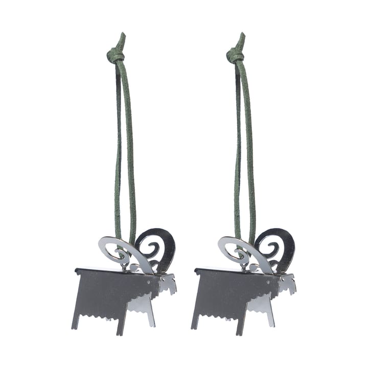 Ernst Christmas ornaments goat 2-pack - Silver 5 cm - ERNST