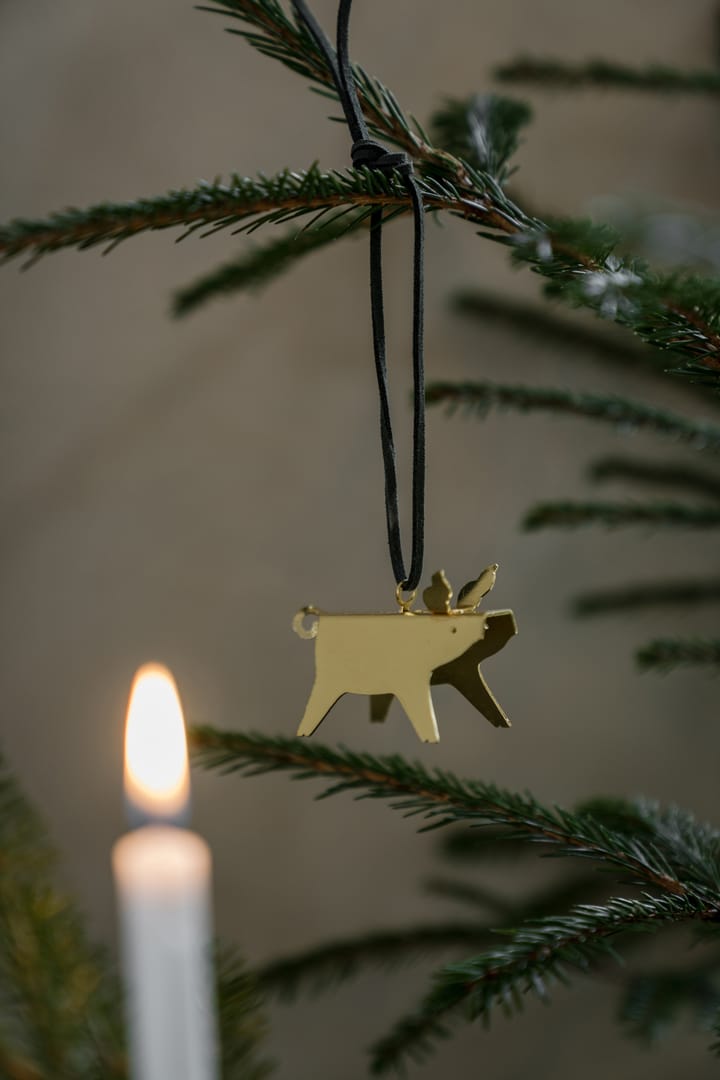 Ernst Christmas ornaments pig 2-pack - Brass 7 cm - ERNST