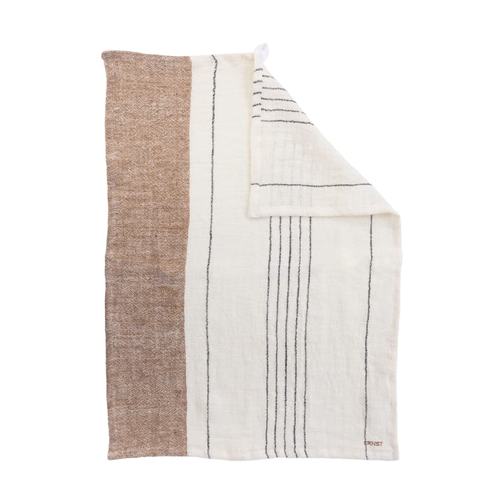 Ernst kitchen towel half linen 47x70 cm - Multirand white - ERNST