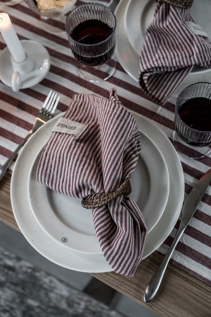 Ernst kitchen towel thin stripes 47x70 cm - Red-beige - ERNST