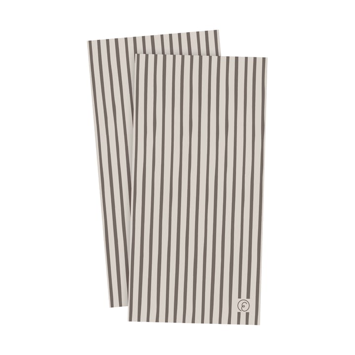 Ernst napkin striped 10x20 cm 20-pack - Mole light gray - ERNST