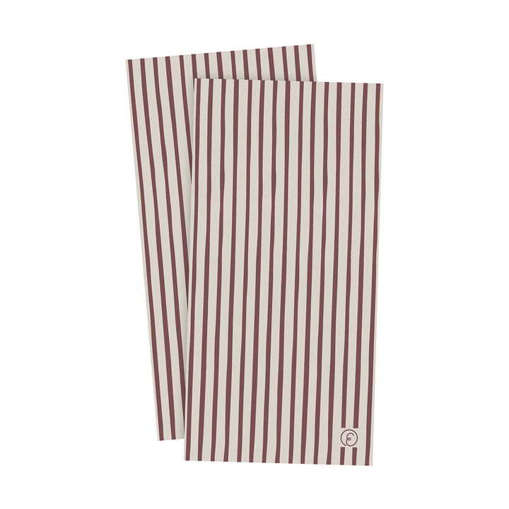 Ernst napkin striped 10x20 cm 20-pack - Red-light gray - ERNST