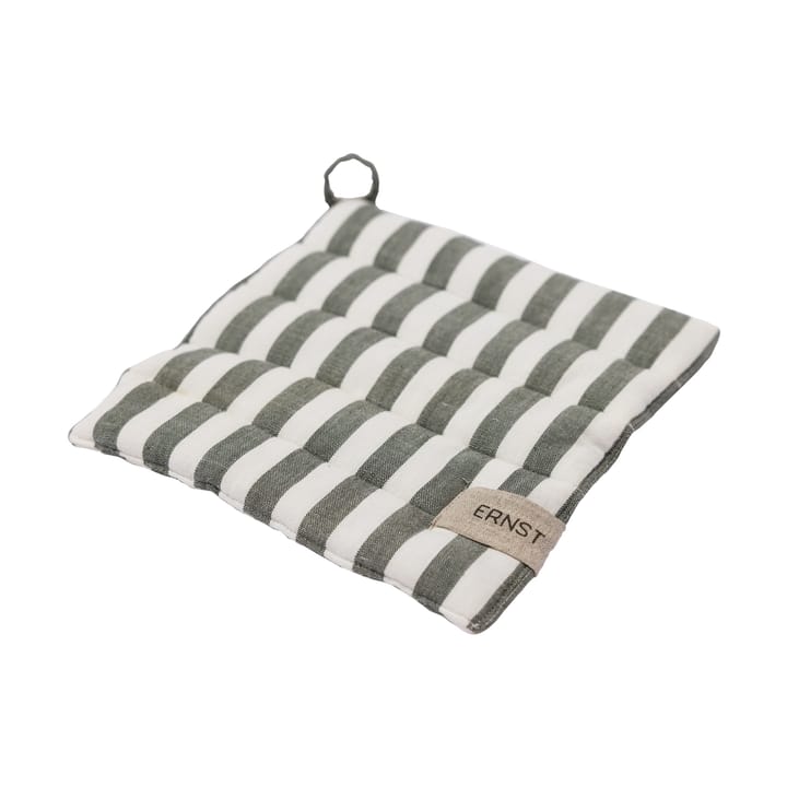 Ernst potholder wide stripes 23x25 cm - Green-white - ERNST