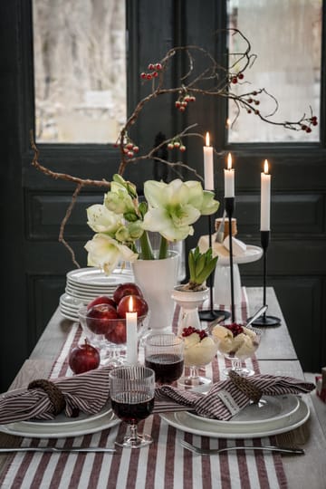 Ernst table runner wide stripes 45x150 - Red-white - ERNST