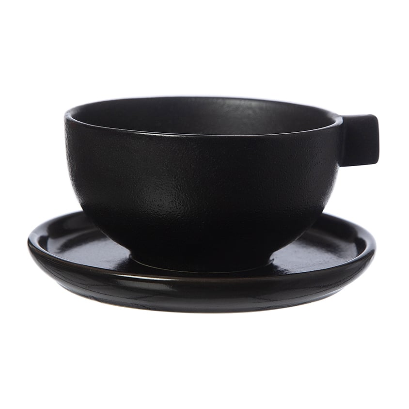 ERNST Ernst teacup with saucer 7.5 cm Black | Scandinavian Design | Teacups | Black