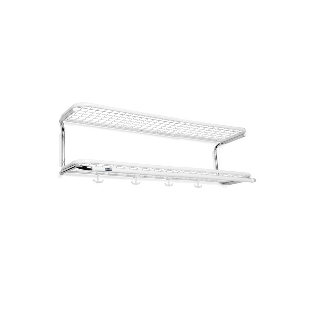 Essem Design Classic 650 hat shelf White/chrome, 2 levels, 100 cm